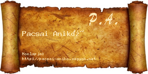 Pacsai Anikó névjegykártya